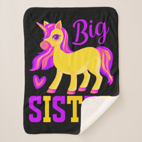 Big Sister Magical Unicorn Sherpa Blanket
