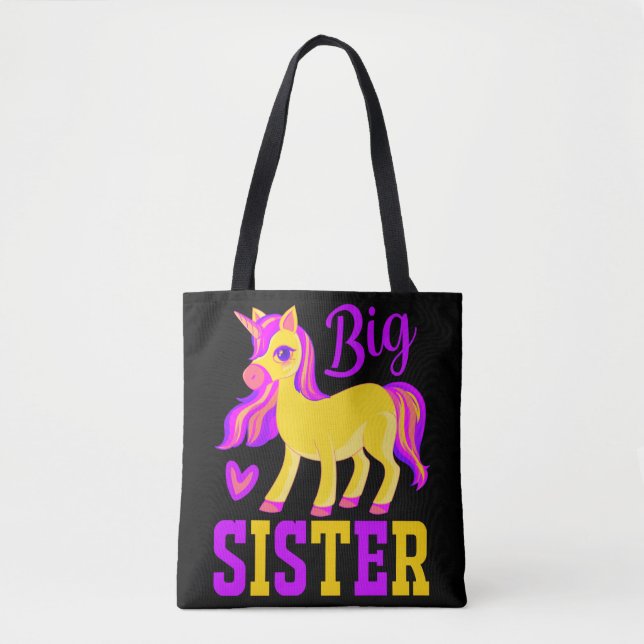 Big Sister Magical Unicorn Tote Bag (Front)