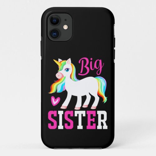 Big Sister Magical Unicorn w Rainbow Mane  Tail iPhone 11 Case