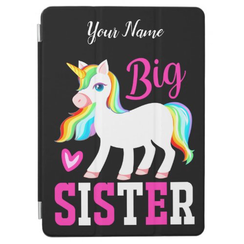 Big Sister Magical Unicorn w Rainbow Mane  Tail iPad Air Cover