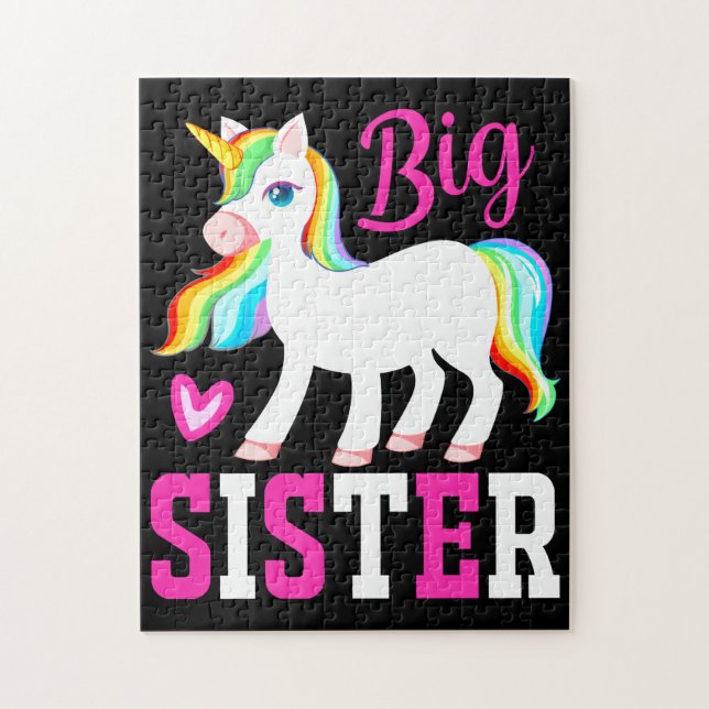 Big Sister Magical Unicorn w/ Rainbow Mane & Tail Jigsaw Puzzle (Vertical)