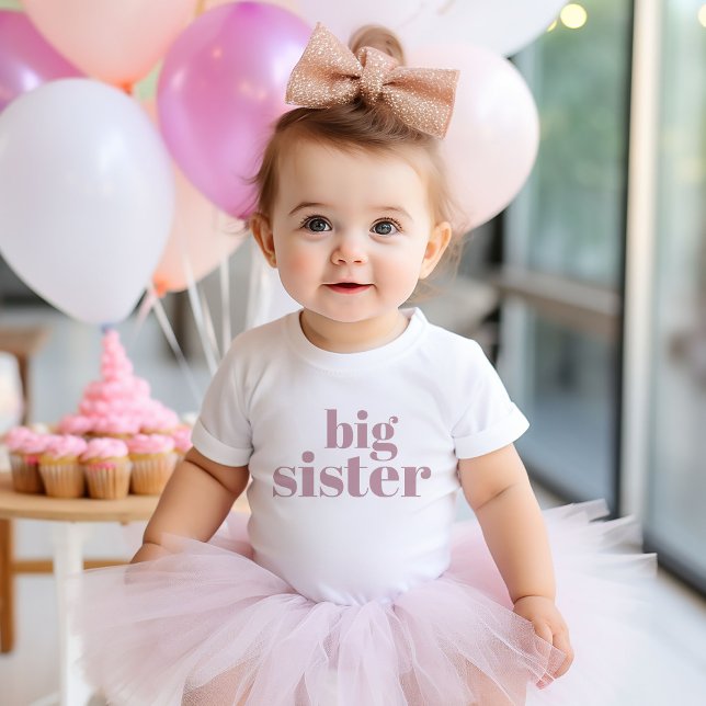 Big Sister | Mauve Matching Sibling Family Baby T-Shirt (Creator Uploaded)