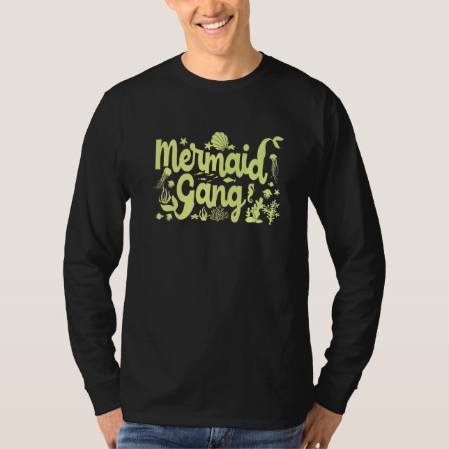 Big Sister Mermaid Gang  Beach For Women Fun Squad T-Shirt (Front)