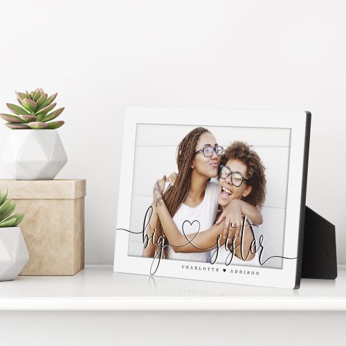 Big Sister Modern Minimal white Matboard Photo Plaque