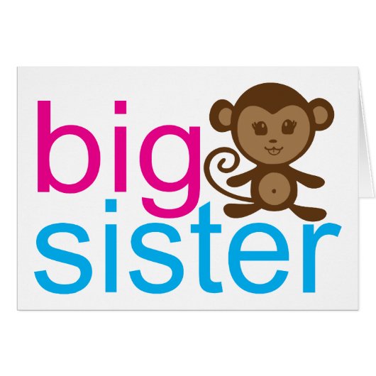 Big Sister Monkey Cards (Front Horizontal)