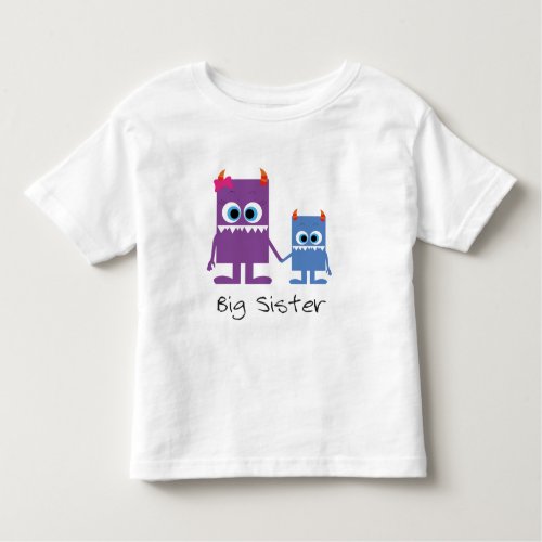 big sister Monster brothers and sisters blue lil Toddler T_shirt