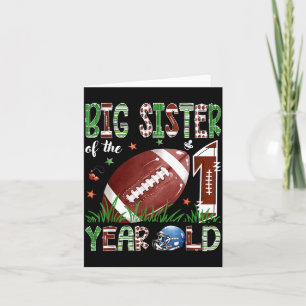 Big Sister Of The 1 Year Old Football 1st Birthday Card