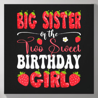 Big Sister Of The 2nd Birthday Cute 2nd Birthday Canvas Photo Tile