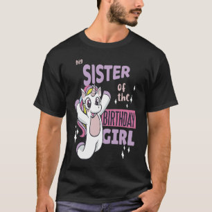 Big Sister of the Birthday Girl Cute Unicorn Match T-Shirt