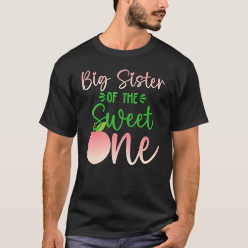 Big Sister Of The Birthday One Peach 1st Summer Fr T_Shirt