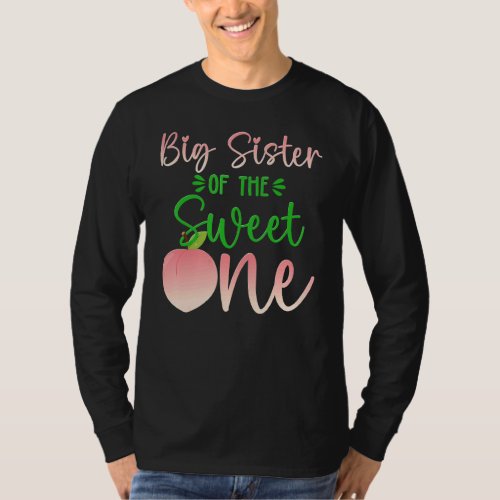 Big Sister Of The Birthday One Peach 1st Summer Fr T_Shirt