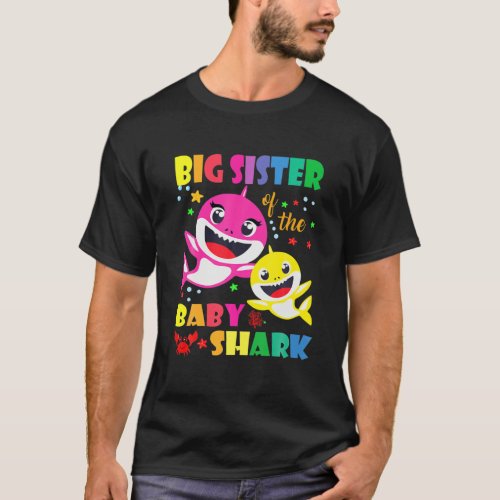 Big Sister Of The Birthday Shark Dad Mom Matching T_Shirt