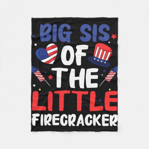 Big sister of the little firecracker funny family fleece blanket