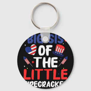 Big sister of the little firecracker funny family keychain