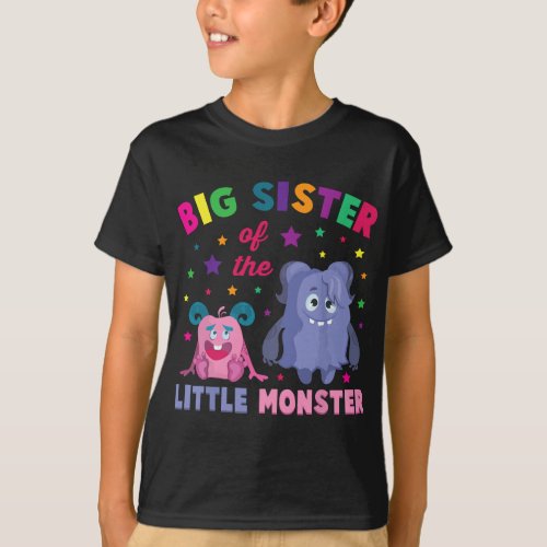Big Sister Of The Little Monster Birthday Monster  T_Shirt