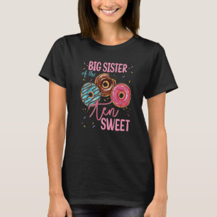 Big Sister Of The Sweet Ten 10th Donut Birthday Pa T-Shirt