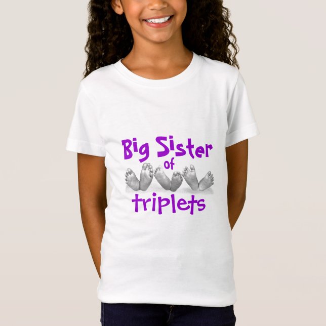 Big Sister of Triplets T-Shirt (Front)