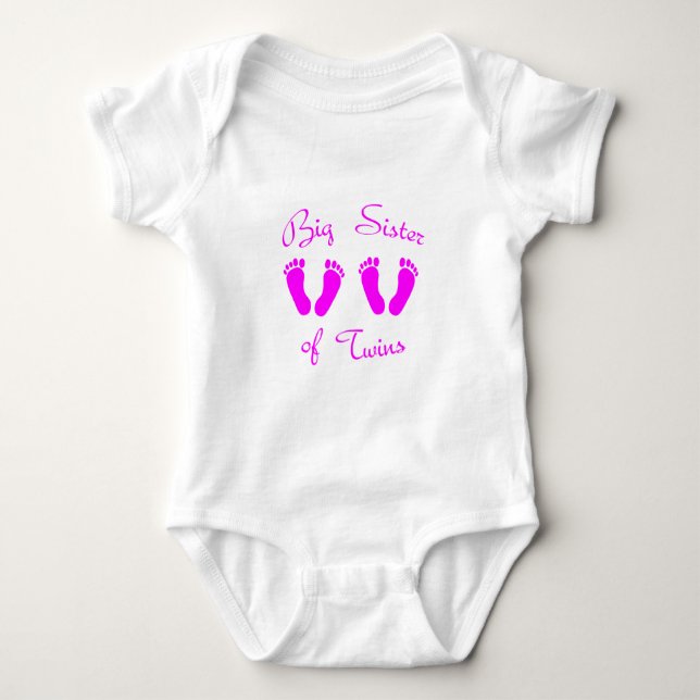 Big sister of twin girls baby bodysuit (Front)