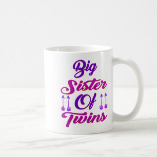 Big Sister Of Twins New Big Sister Sibling Premium Coffee Mug