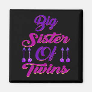 Big Sister Of Twins New Big Sister Sibling Premium Magnet