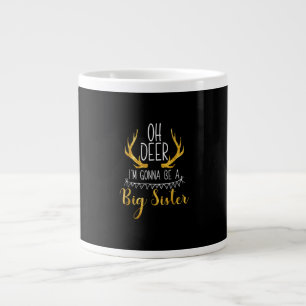 Big Sister Oh Deer Baby Announcement Cute Style  Giant Coffee Mug