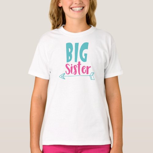 Big Sister Older Sister Arrow Sibling Family T_Shirt