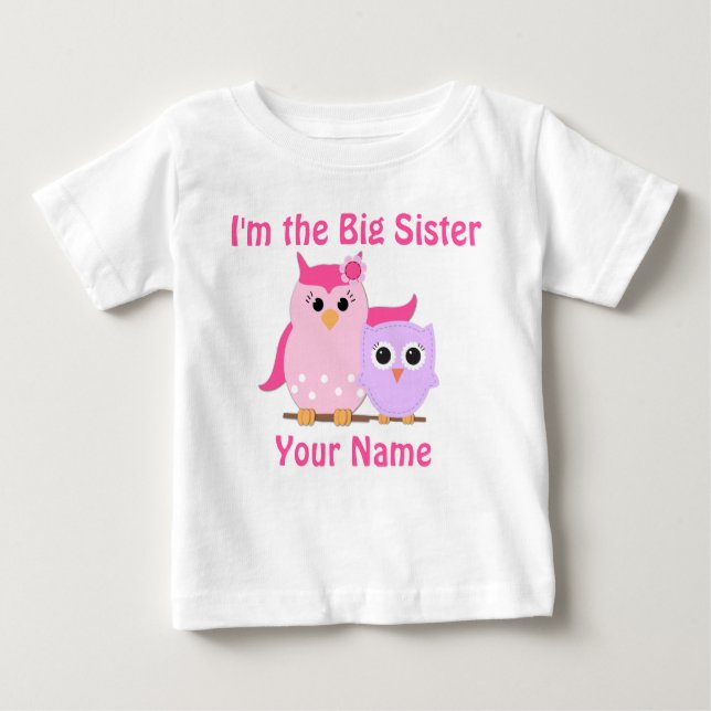 Big Sister Owl Personalized T Shirt (Front)