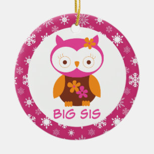 Big Sister Owl Sibling Keepsake Ornament Gift