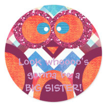 BIG SISTER Owl Sticker