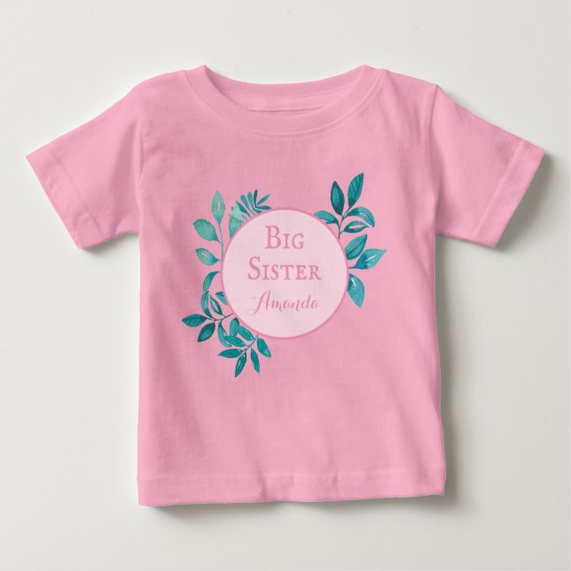 Big Sister personalized name Baby T-Shirt (Front)