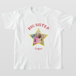 Big Sister Photo in Star Personalized T-Shirt
