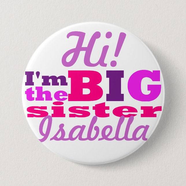 big sister pinback button (Front)