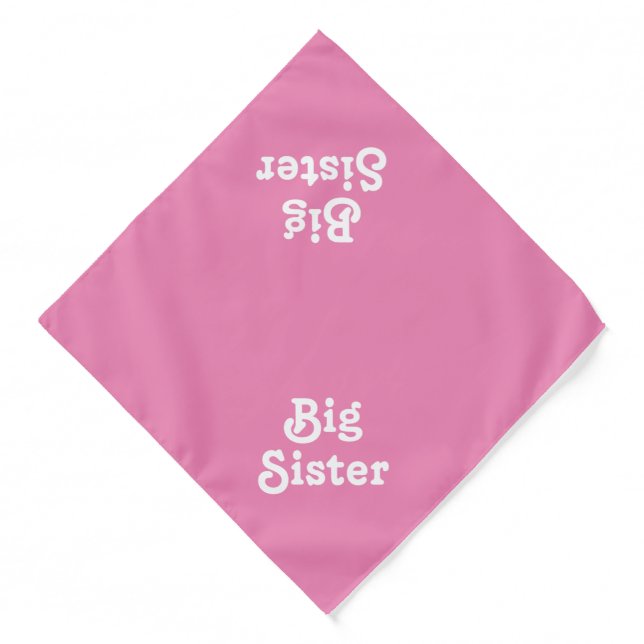 Big Sister pink and white custom cute dog pet Bandana (Front)