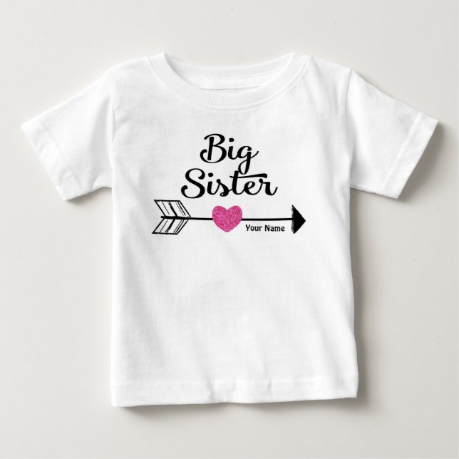 Big Sister Pink Arrow Personalized Shirt (Front)