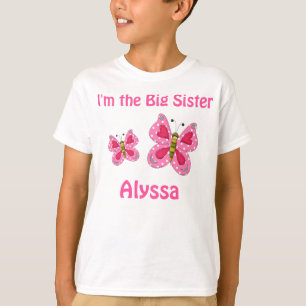 Big Sister Pink Butterfly Personalized shirt