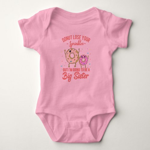 Big Sister Pink Donut Baby Announcement Baby Bodysuit