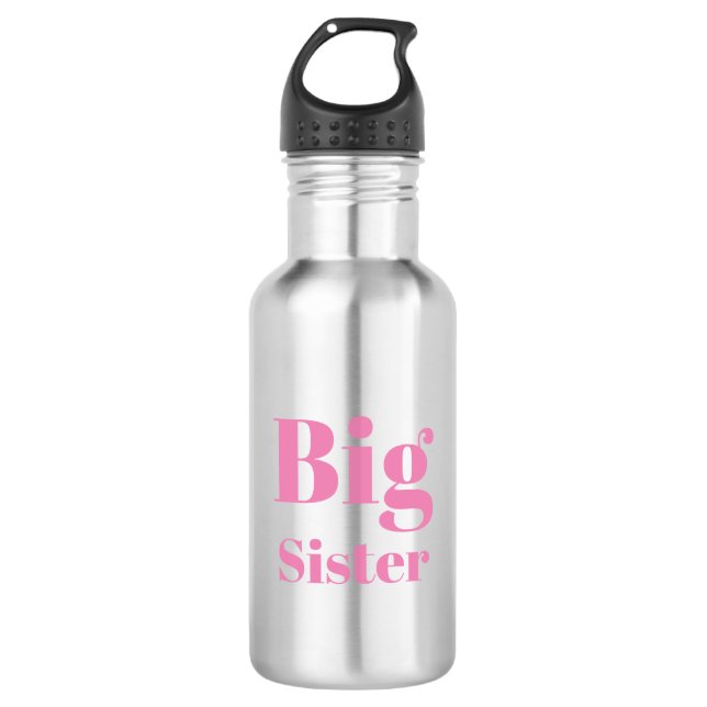 Big Sister Pink letters girl's Stainless Steel Water Bottle (Front)