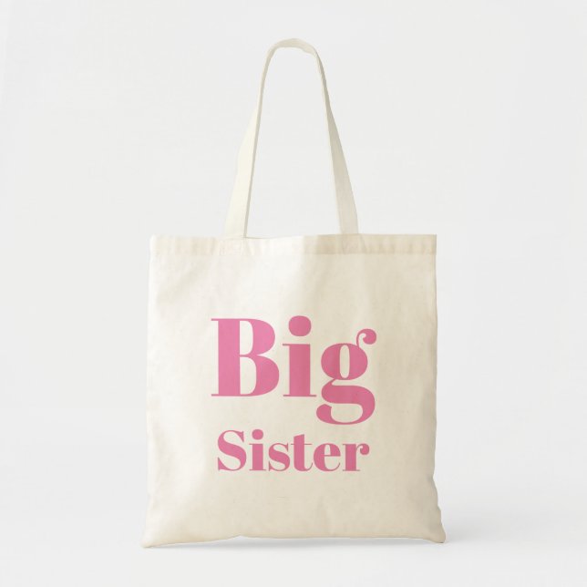 Big Sister Pink letters girl's Tote Bag (Front)