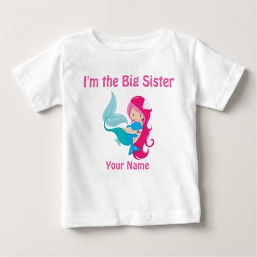 Big Sister Pink Mermaid Personalized Shirt