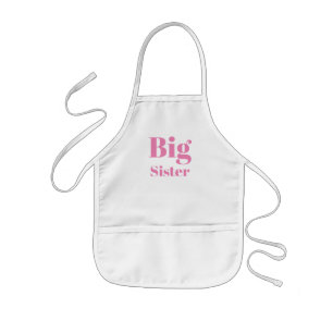 Big Sister pink modern typography cute girl's Kids' Apron