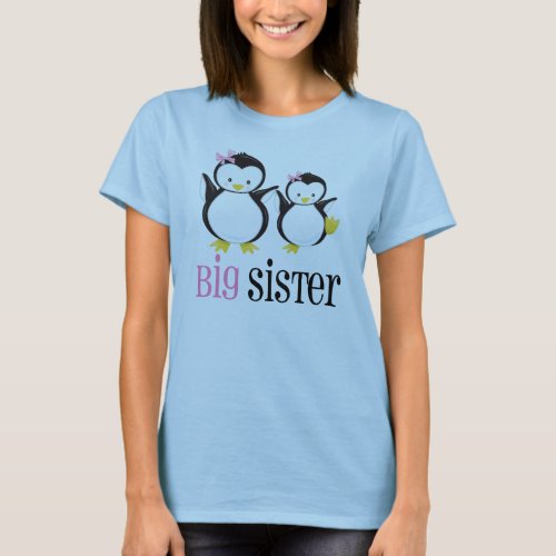 Big Sister Pink Penguin T_shirt