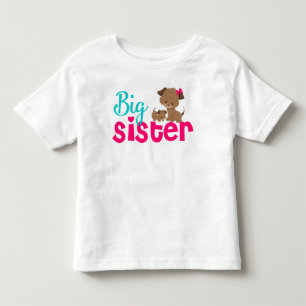 Big Sister Pink Puppy Dog Dress Toddler T-shirt