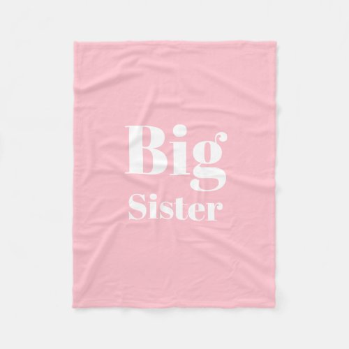 Big Sister Pink white girls Fleece Blanket
