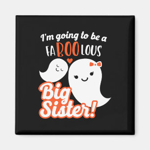 Big Sister Pregnancy Announcement Cute Ghost Girls Magnet
