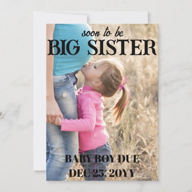 Big Sister Pregnancy Photo Announcements (Front)