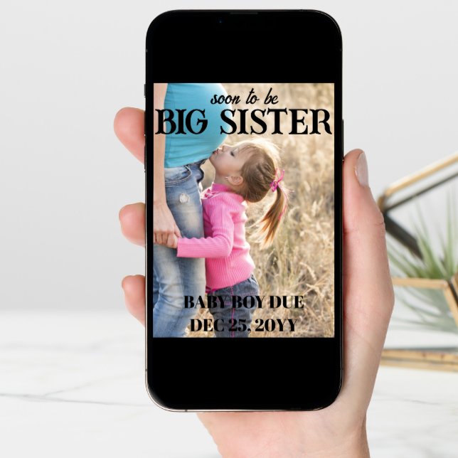 Big Sister Pregnancy Photo Announcements (Front Digital)