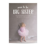 Big Sister Pregnancy Photo Announcements<br><div class="desc">A stylish and fun way to announce your new pregnancy. This design can be personalized with one front photo,  a back photo and text that says "soon to be big sister. Photos by Diana Feil and John Looy on Unsplash.</div>