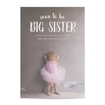 Big Sister Pregnancy Photo Announcements by origamiprints at Zazzle