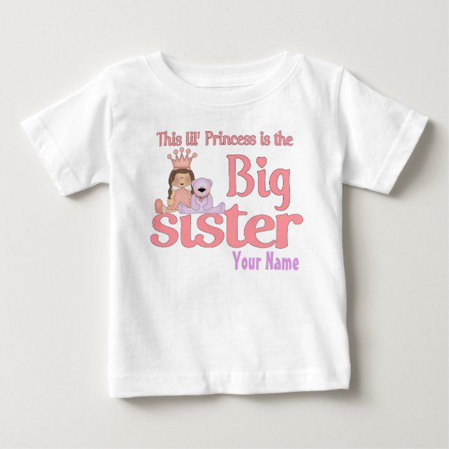 Big Sister Princess Personalized T-Shirt (Front)