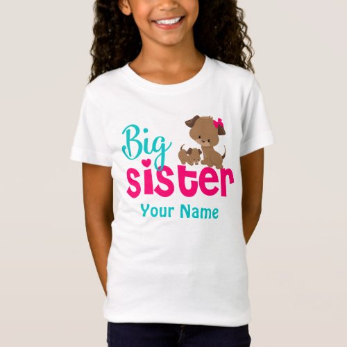 Big Sister Puppy Dog Personalized Shirt